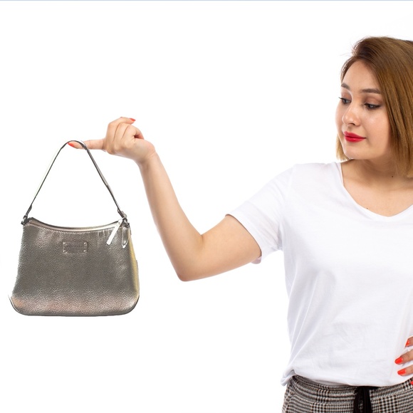 Authentic Kate Spade Gold Shimmery  Leather Cute Shoulder Bag. NWOT - Picture 3 of 14